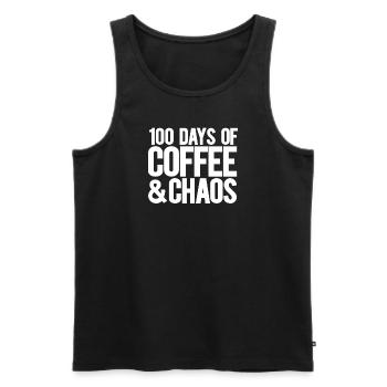100 days school teacher 100 days kindergarten - Men's Premium Organic Tank Top - black - Front - AI Model Male 178 light (178cm)