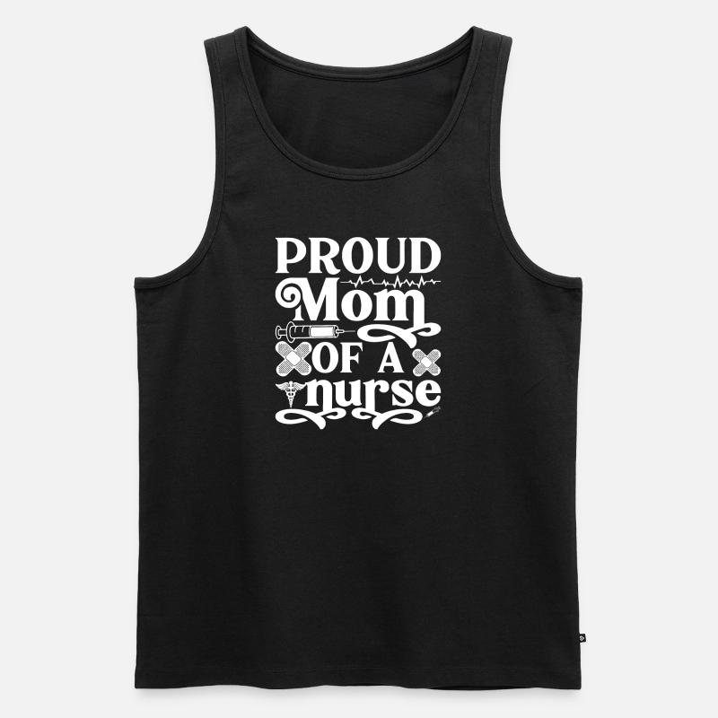 Stolze Mutter einer Krankenschwester - Männer Premium Bio Tank Top - Schwarz
