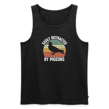 Taubenzüchter Taube Tauben lustige Sprüche - Männer Premium Bio Tank Top - Schwarz - Vorne - AI Model Male 178 light (178cm)