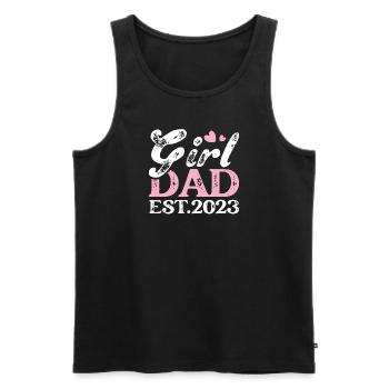 Fête des pères Cadeau Fille Princesse 2023 - Débardeur bio Premium Homme - noir - Devant - AI Model Male 178 light (178cm)