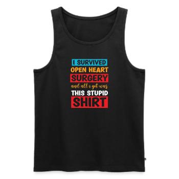 Herzinfarkt Herzoperation Herzkrank Bypass - Männer Premium Bio Tank Top - Schwarz - Vorne - Michal (187cm)