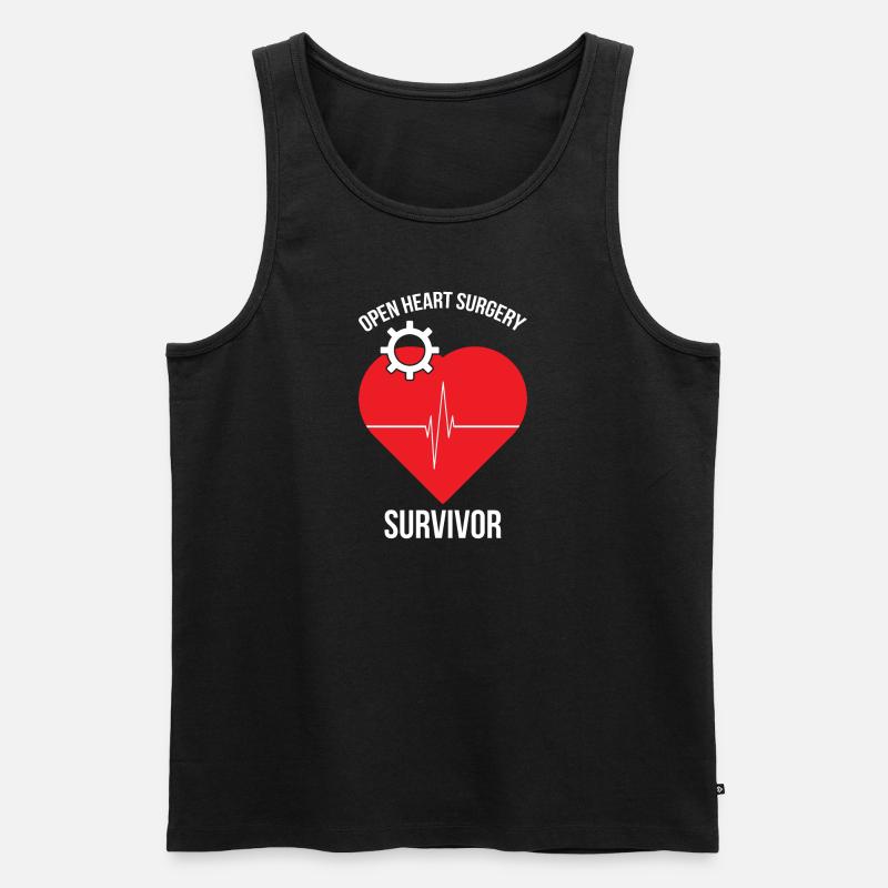 Herzinfarkt Herzoperation Herzkrank Bypass - Männer Premium Bio Tank Top - Schwarz