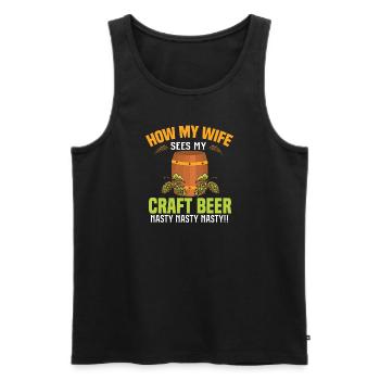 Beer brewing Beer brewers - Men's Premium Organic Tank Top - black - Front - AI Model Male 178 light (178cm)