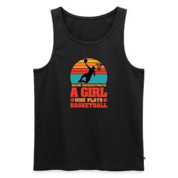 Basketball Femme Basketball féminin - Débardeur bio Premium Homme - noir - Devant - AI Model Male 178 light (178cm)
