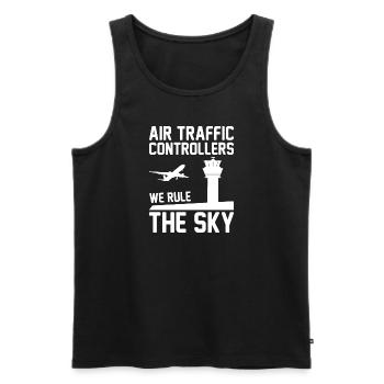 Air traffic controller Tower controller Flight attendants - Men's Premium Organic Tank Top - black - Front - AI Model Male 178 light (178cm)