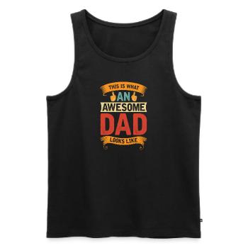 Welt bester Papa Vater Paare Paar Eltern Dad daddy - Männer Premium Bio Tank Top - Schwarz - Vorne - Michal (187cm)