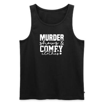 True Crime Crime Series Crime Detective - Débardeur bio Premium Homme - noir - Devant - AI Model Male 178 light (178cm)