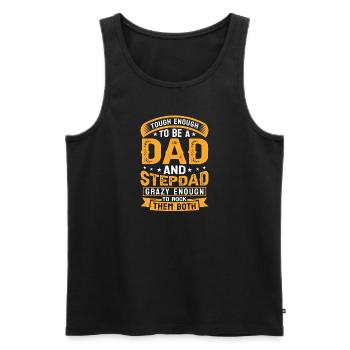 Stiefvater Vater Stiefpapa Papa Vatertag Geschenk - Männer Premium Bio Tank Top - Schwarz - Vorne - Michal (187cm)