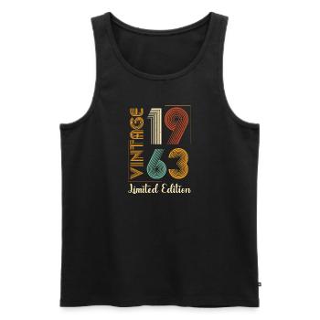 Geburtsjahr 1963 Vintage Geburtstag Legende 1963 - Männer Premium Bio Tank Top - Schwarz - Vorne - Michal (187cm)