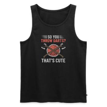 Wood Forestry Axe Throwing Axe Sport Forest - Men's Premium Organic Tank Top - black - Front - AI Model Male 178 light (178cm)