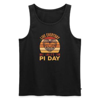 Pi Day Day Circle Number Pi - Men's Premium Organic Tank Top - black - Front - AI Model Male 178 light (178cm)