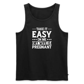 Femme enceinte Drôle de cadeau Drôle - Débardeur bio Premium Homme - noir - Devant - Michal (187cm)