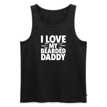 Father beard bearded with beard full beard husband - Men's Premium Organic Tank Top - black - Front - Michal (187cm)