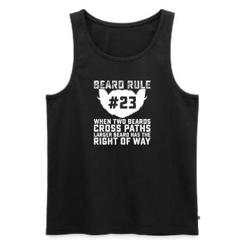 Full beard and beard bearer Beard hair Moustache - Men's Premium Organic Tank Top - black - Front - AI Model Male 178 light (178cm)