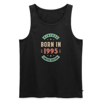 1995 - Year of construction 1995 - Born 1995 - Men's Premium Organic Tank Top - black - Front - AI Model Male 178 light (178cm)