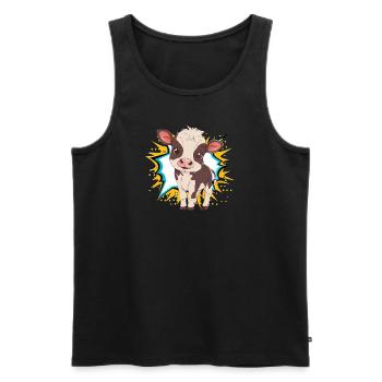 Cow Beef Milk - Men's Premium Organic Tank Top - black - Front - AI Model Male 178 light (178cm)