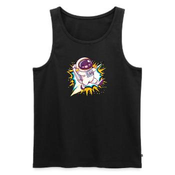 Astronaut Cosmos - Men's Premium Organic Tank Top - black - Front - AI Model Male 178 light (178cm)