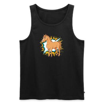 Horses Rider Horse Head - Men's Premium Organic Tank Top - black - Front - Michal (187cm)