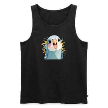 Perruche Perroquet Oiseaux - Débardeur bio Premium Homme - noir - Devant - Michal (187cm)