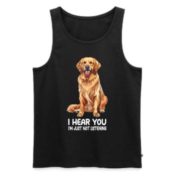 Golden Retriever - Men's Premium Organic Tank Top - black - Front - Michal (187cm)