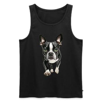 Boston Terrier - Männer Premium Bio Tank Top - Schwarz - Vorne - AI Model Male 178 light (178cm)