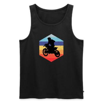 Motocross Femmes Dirtbike Supermoto Dirt Bike - Débardeur bio Premium Homme - noir - Devant - Michal (187cm)