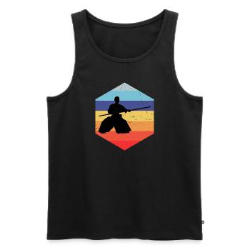 Martial Arts Martial Arts Aikidoka Aikido Men - Men's Premium Organic Tank Top - black - Front - AI Model Male 178 light (178cm)