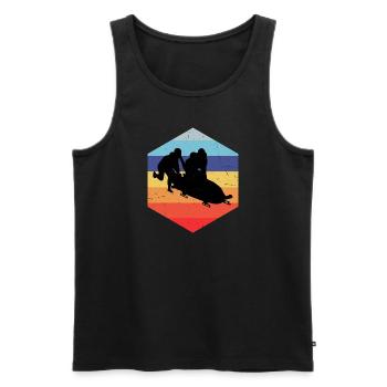 Herren Zweierbob Bobbahn Bob fahren Bobsport - Männer Premium Bio Tank Top - Schwarz - Vorne - AI Model Male 178 light (178cm)