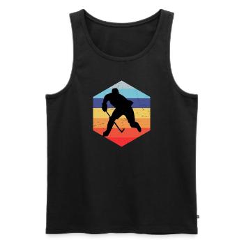 Ice Hockey Eishockey Damen Eishockey Spieler - Männer Premium Bio Tank Top - Schwarz - Vorne - Michal (187cm)