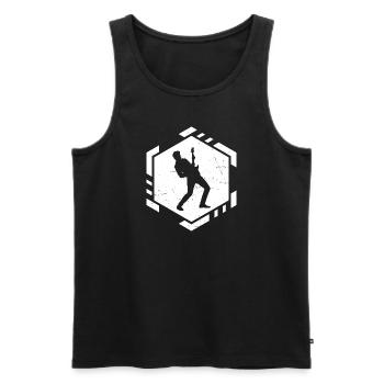Egitarre electronic guitar Guitar E-gitarre - Männer Premium Bio Tank Top - Schwarz - Vorne - AI Model Male 178 light (178cm)