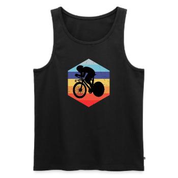 Vélo de route Cycliste de route Vélo de route Hommes Femmes - Débardeur bio Premium Homme - noir - Devant - Michal (187cm)