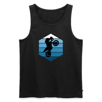 Dirt Bike Dirtbike Motocross Freestyle Motocross - Men's Premium Organic Tank Top - black - Front - Michal (187cm)
