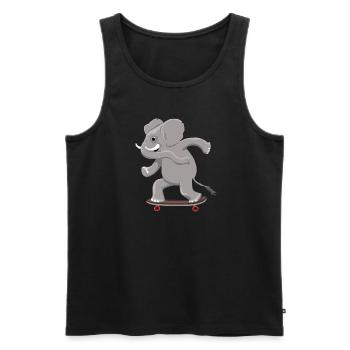 Elephant on skateboard - Men's Premium Organic Tank Top - black - Front - AI Model Male 178 light (178cm)