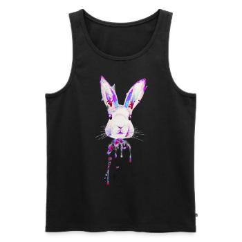 Hase Neon Lila - Männer Premium Bio Tank Top - Schwarz - Vorne - AI Model Male 178 light (178cm)