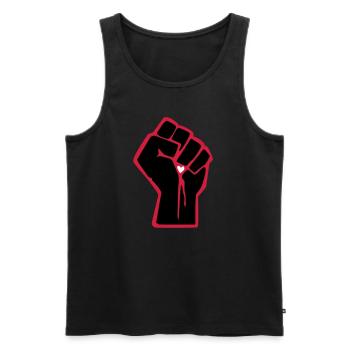 Fist avec le coeur - Débardeur bio Premium Homme - noir - Devant - Michal (187cm)