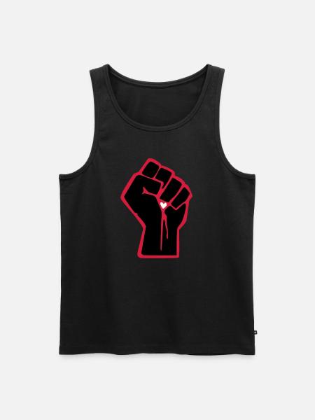 Faust mit Herz - Männer Premium Bio Tank Top - Schwarz