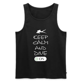 Keep Calm and Dive On - Männer Premium Bio Tank Top - Schwarz - Vorne - Michal (187cm)