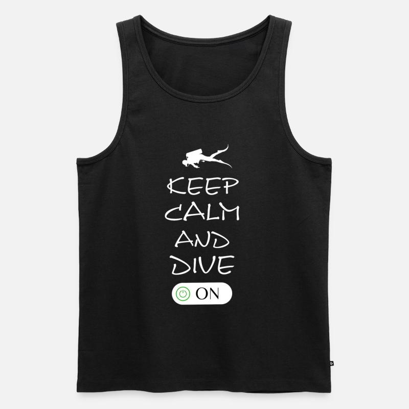 Keep Calm and Dive On - Männer Premium Bio Tank Top - Schwarz