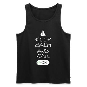 sailing keep calm - Männer Premium Bio Tank Top - Schwarz - Vorne - Michal (187cm)