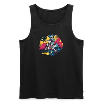 Dirtbike Motocross - Männer Premium Bio Tank Top - Schwarz - Vorne - AI Model Male 178 light (178cm)
