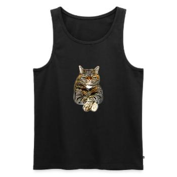 chat chat gxp comme un art de vecteur de patron - Débardeur bio Premium Homme - noir - Devant - AI Model Male 178 light (178cm)