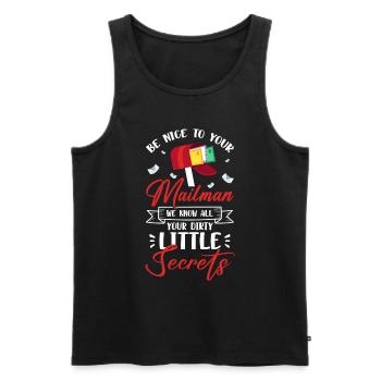 Post Parcel Delivery Mail - Men's Premium Organic Tank Top - black - Front - AI Model Male 178 light (178cm)