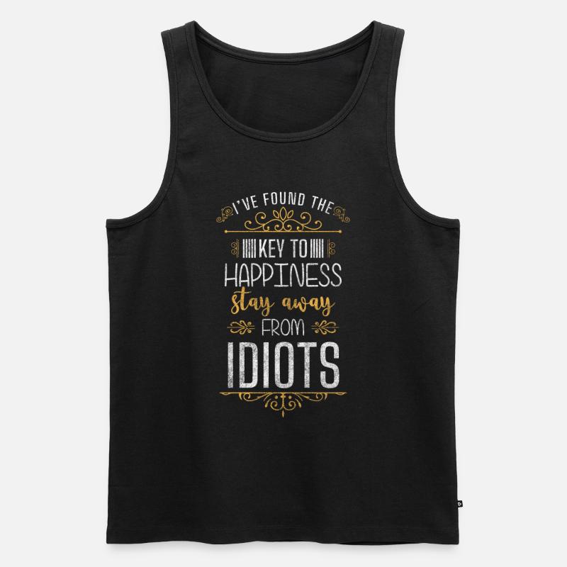Kleeblatt Lebensenergie Optimist Freude - Männer Premium Bio Tank Top - Schwarz