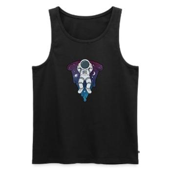 astronaut pizza,astronomy Space Solar System - Men's Premium Organic Tank Top - black - Front - AI Model Male 178 light (178cm)