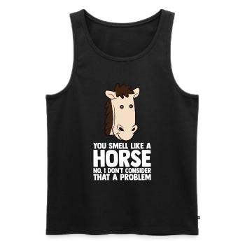 Amoureux des chevaux Équitation équestre - Débardeur bio Premium Homme - noir - Devant - Michal (187cm)