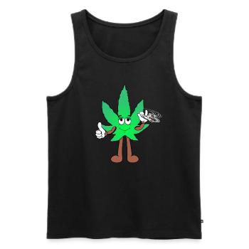 Der Bloom - Weed Cannabis Stoned Hanf Marihuana - Männer Premium Bio Tank Top - Schwarz - Vorne - Michal (187cm)