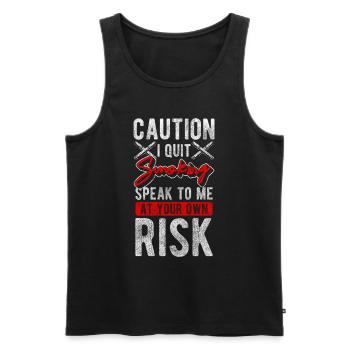 Smoker Cigar Break Box - Men's Premium Organic Tank Top - black - Front - AI Model Male 178 light (178cm)