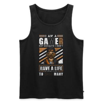 Jeu Gamer Player League - Débardeur bio Premium Homme - noir - Devant - Michal (187cm)
