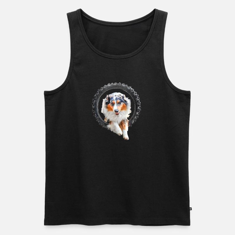 Australian Shepherd Agility - Männer Premium Bio Tank Top - Schwarz