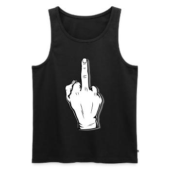 Mittelfinger Mittel Finger Stinkefinger Fuck You - Männer Premium Bio Tank Top - Schwarz - Vorne - AI Model Male 178 light (178cm)